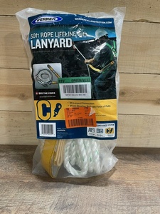 lot 28 image: Werner 50 ft. Fall Protection Rope Lifeline with Lanyard - BRAND NEW - RETAIL PRICE $84.99