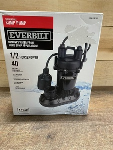 lot 44 image: Everbilt 12 HP Submersible Aluminum Sump Pump with Tethered Switch - BRAND NEW - RETAIL PRICE $144