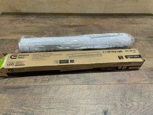 lot 46 image: Commercial Electric 2 ft LED Garage Workshop Ceiling Strip Light Fixture Shop Light Hardwire 1800 Lumens 4000K Bright White - BRAND NEW - RETAIL PRICE $32.97