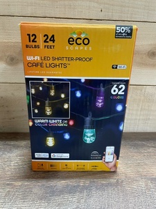 lot 48 image: EcoScapes 24 Wi-Fi Color-Changing LED Caf Lights by Enbrighten (12 Bulbs) - BRAND NEW - RETAIL PRICE $83.76