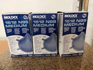 lot 76 image: Lot of 3 Boxes NEW&nbspMoldex 1512 PVC Free Healthcare Particulate Respirator and Surgical Mask - Medium -&nbspExpiration 082028