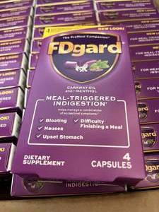 lot 65 image: 1 Case NEW FDgard Caraway Oil and I-Menthol Meal-Triggered Indigestion Dietary Supplement Capsules -&nbspBest By 112024