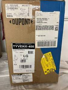 lot 13 image: 1 Case NEW DuPont TY122SWHLG0025VP&nbspTyvek 400 White Disposable Protective Clothing Coveralls - Hooded Elastic Wrist with Boot Covers Ankle - Size Large