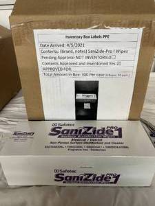 lot 14 image: 1 Case (6 Boxes) NEW Safetec SaniZide 1 Pro Non-Porous Fragrance Free Surface Disinfectant Cleaning Wipes