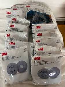 lot 18-A image: 1 NEW In Package&nbsp3M&nbspRugged Comfort Quick Latch Half Facepiece Reusable Respirator 6501QL, Gases, Vapors, Dust, Small & Lot Of 13 New In Packages&nbsp3M 2071 Respiratory Protection Contamination Prevention Particulate Filters P95 