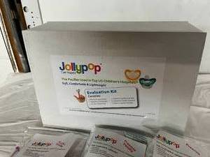 lot 34 image: NEW&nbspJollypop Get Happy Soft Comfortable Lightweight Pacifier Evaluation Kit - Multiple New In Package Pacifiers Included