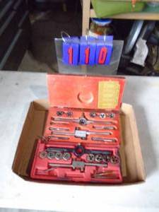 Flat of tap & die sets. American. As shown.