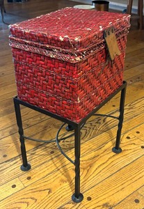 Decorative File Box on Metal Stand