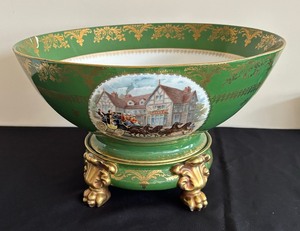 Antique Imperial Crown China Punch Bowl Set