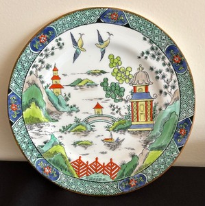 Vintage 10 of Eight Crown Staffordshire Ye Olde Willow Salad Plates