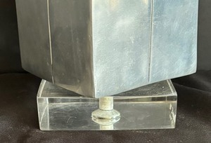 Abstract Metal Sculpture with Lucite Base