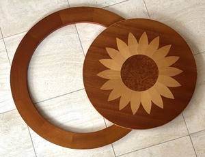Circular Inlaid Wooden Decorative Item