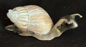 Sterling Silver Accented Snail Figurines by CLN
