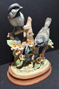 Black Capped Chickadee Porcelain Figurine by Andrea