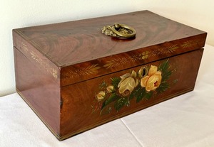 Vintage Hand Painted Wooden Dresser Box