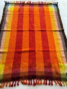 Vintage Colorful Wool Throw Blanket