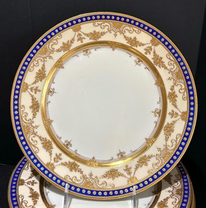 12 Dresden Dynasty Plates with Gilt Trim