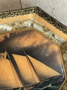 Artisan Created Nautical Painting on Octagon Shaped Plate