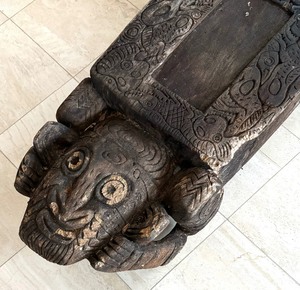 Ceremonial Carved Wooden Bench