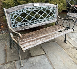 Wooden and Metal Patio  Outdoor Bench