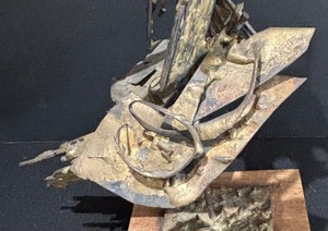 Abstract Metal Brutalist Sculpture