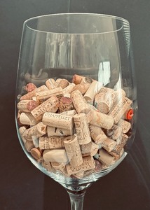 Giant Wine Glass with Corks