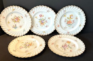 Set of Five Vintage Hand Painted Desert Plates