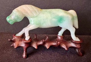 Vintage Jade Horse Figurine