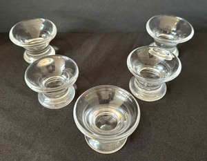 Five Vintage Stueben Crystal Salt Cellars