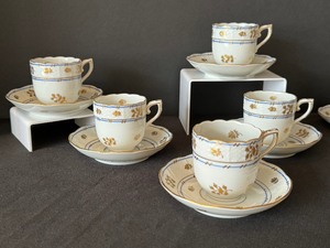 Vintage Herend Coronation Blue and Gold Demitasse Set