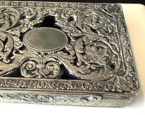 Vintage Ornate Silver Compact