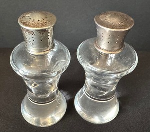 Pair of Vintage Stueben Art Glass Shakers with Sterling Tops