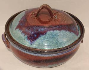 Beautiful Artisan Crafted Covered Pottery Casserole