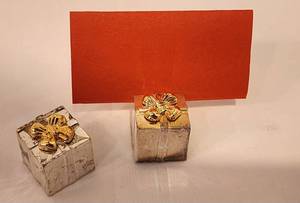 Sweet Set of Christmas Package Place Card Holders by Godinger