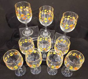 Seasonal Autumn Leaf Stemware Set