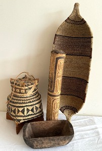 Vintage Ethiopian Handcrafted Woven Gambela Basket, Woven Straw Basket with Lid and More