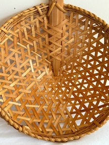 Vintage Handmade Rattan  Bamboo Sheath and Asian Rattan  Wicker Wall Spoon