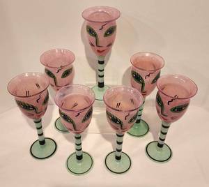 Kosta Boda Ulrica Hydman-Vallien Open Mind Goblets