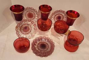 Variety of Ruby Vintage  Glassware