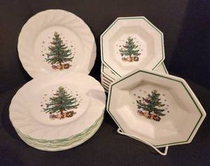Set of Nikko China Happy Holidays Christmas Set