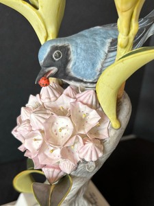 Boehm Limited Edition Bluck-Throated Blue Warblers Porcelain Figurine