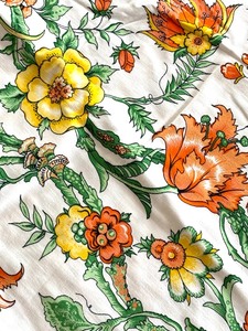 Eight Round Vintage Floral Tablecloths