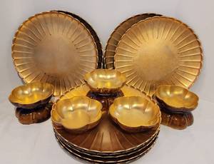 Glittery Gold Resin Serving Trays & Palais Royal Paris Bowls