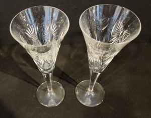 Pair of Waterford Millenium Collection Crystal Wine Glasses