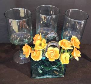 Unique Vase and Candleholder Collection Plus Faux Flower Options