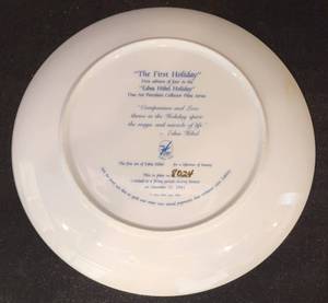 Lovely Edna Hibel The First Holiday Plate
