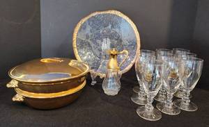 Vintage Sparkling Gold & Glass Serving and Options