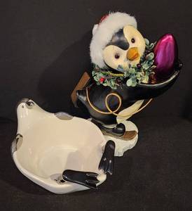 Super Cute Penguin Figurine and Cheese Ball Set