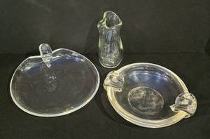 Two Pieces of Vintage Art Glass Stueben and Hand Blown Glass Vase