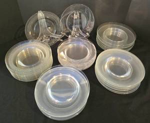 Large Collection of Varied Glass SaladServing Plates